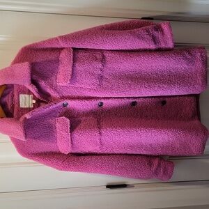 Avec Les Filles women's Sherpa Vibrant Pink shacket In Size XS, Like New